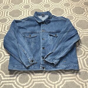 Vintage Chrome Gear Harley Davidson Denim Jacket Size Large Blue Tyca 90s